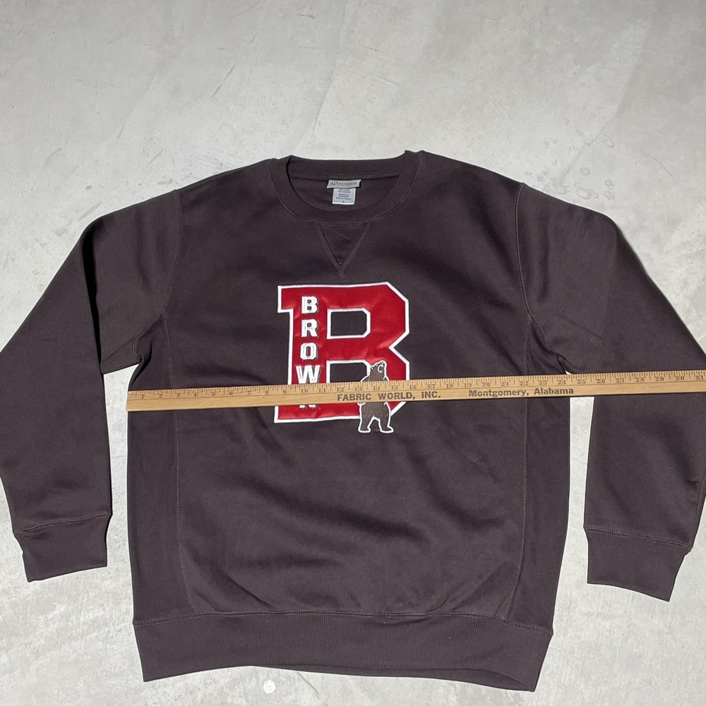 NWOT Brown University Adult Pullover Sweatshirt One Color Logo Athletic SZ L Ivy - Picture 5 of 10